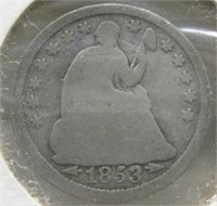 1853 Seated Liberty Silver Half Dime With Arrows