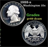 Proof 1988-s Washington Quarter 25c Grades GEM++ P