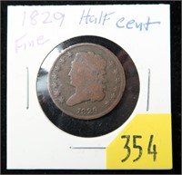 1829 U.S. half cent