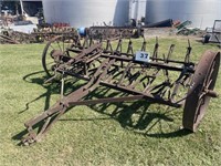 Antique Pull-Type Field Cultivator w/ Steel Wheels