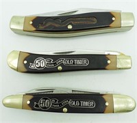 (3) Schrade Old Timer 50th Anniv. Pocket Knives