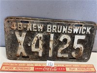 1948 NEW BRUNSWICK LICENSE PLATE