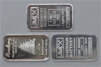 3 - Silver .999 1ozt Art Bars (3ozt TW)