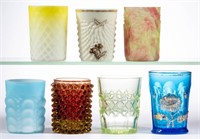 ASSORTED GLASS TUMBLERS, LOT OF SEVEN, various