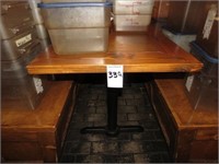 28" X 48" DOUBLE PEDESTAL WOOD DINING TABLE