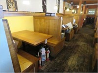 LOT, (4) 48" SINGLE SIDED WOOD BOOTH SEATS & (2)