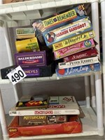 2 shelf lots of games