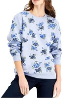 New Karen Scott Sport Women's Floral Sweater, X-La