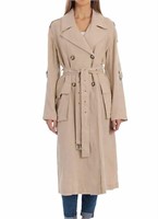 New Avec Les Filles Women's Double-Breasted Trench