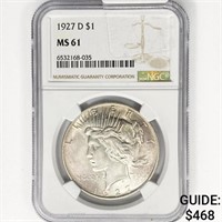 1927-D Silver Peace Dollar NGC MS61