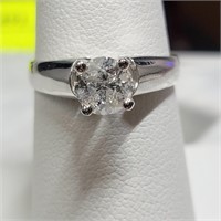 Certified10K  Diamond(0.96Ct, I1, F) Ring