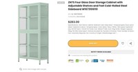W5270 Four Glass Door Storage Cabinet,Mint Green
