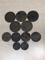 British Empire 1877-1921 Penny/Half-Penny lot of