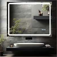 40x32" Led Lighted Bathroom Mirror Dimmable Vanity
