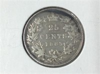 1883 (f15) Canadian Silver 25 Cent