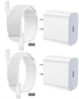 NEW 2PK 6FT & 10FT IPhone C Charger w/Blocks