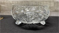 Footed Pinwheel Crystal Bowl 8" Diameter