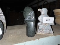 SIGNED CARVED STONE FIGURES