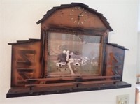 Wooden Barn Shaped Clock - 28"Wx4"Dx20"H