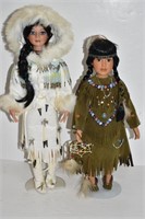 Two Vintage Native American Dolls