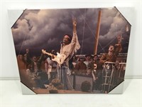 Jimi Hendrix Rockin artwork print on canvas.