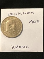 Denmark 1963  Krone Coin