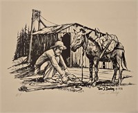 Tom Dooley Signed Colorado Mining Lithograph