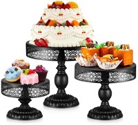 3 Pcs Metal Cake Stands 8, 10, 12 Inch Round, Blac