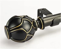 1 inch Diameter Adjustable Black Curtain Rod with