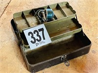 Vintage Metal Tackle Box & Reel
