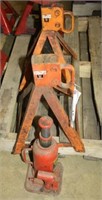 Pair 6T jack stands & 12T hyd jack
