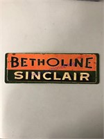 BETHOLINE SINCLAIR METAL SIGN 11.5"X 3.5"
