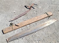 Antique Two Man Saw Blade & Corn Sythe
