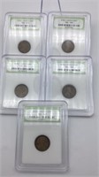 Early Lincoln Cent Lot of 5