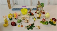 Box of vintage Easter items including Gurley