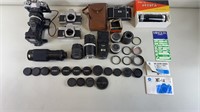 Minolta & Related Film Cameras & Parts w/ Lenses