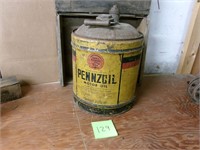 Vintage Pennzoil motor oil can large
