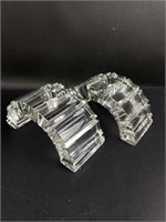 (2) Crystal Arched Bridge Candlestick Holders