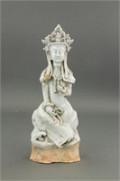Chinese Yuan Style White Porcelain Guanyin Figure