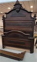 Victorian Walnut bed with rails