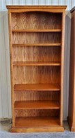 72" Contemporary High Quality Oak 5 Shelf Bookcase