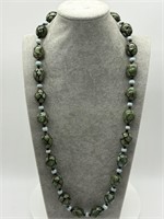 1950's Ceramic Long Beaded Necklace