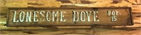 Wood Lonesome Dove Town Signage