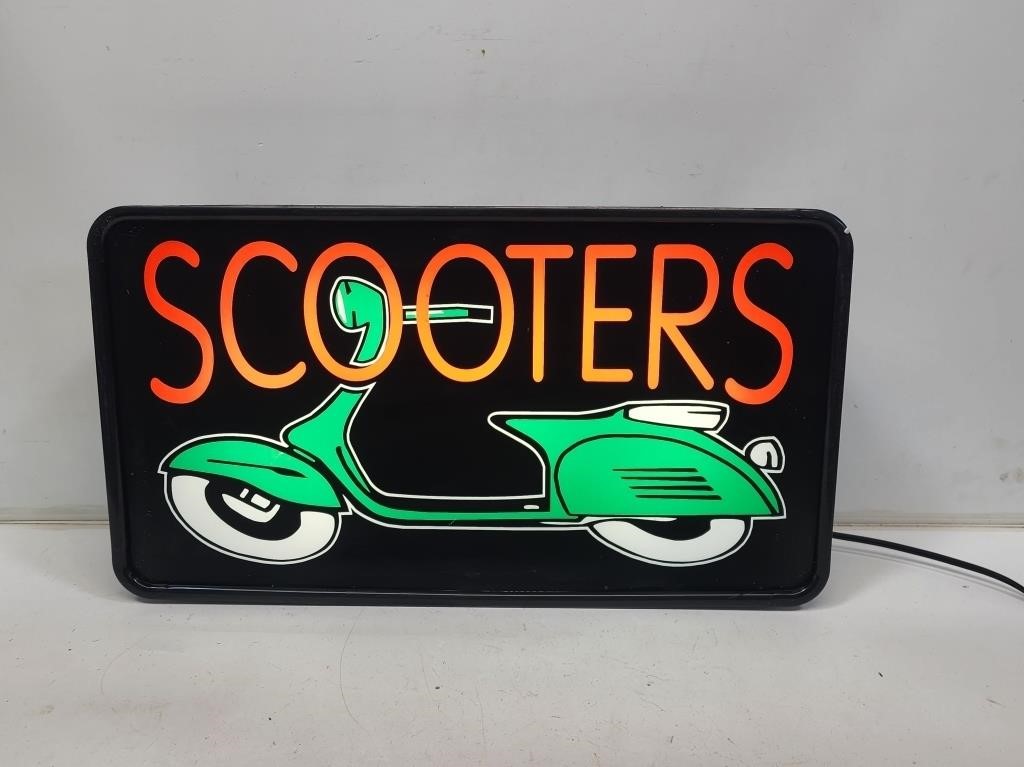 Scooters Light-Up Advertising Sign