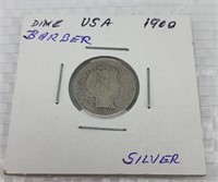 1900 usa barber 10 cent coin