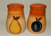 Large Shakers with Hand-Painted Pear & Plum