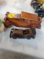 PAIR OF WOODEN CARS