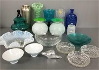 Group mid-century style & vintage, etc. glassware