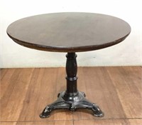 Vintage Brushed Cast Iron Saloon Pedestal Table