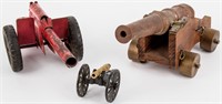 Lot of 3 Vintage Toy Model Cannon